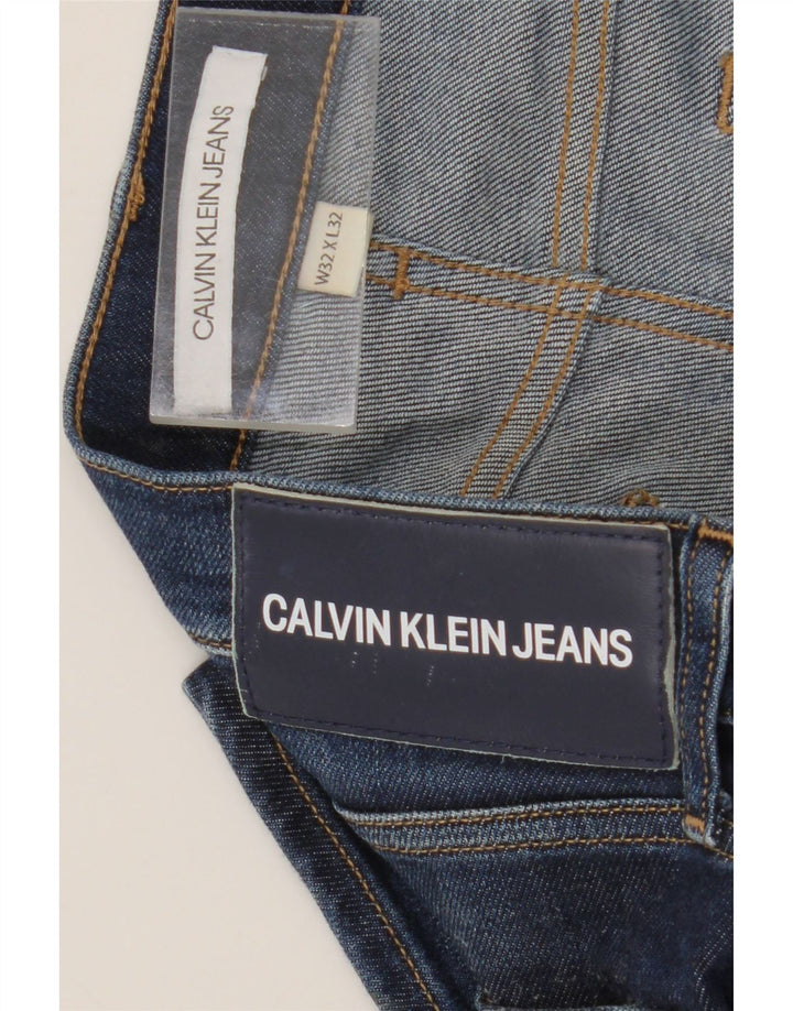 Calvin Klein Herren Slim Jeans W32 L32 Marineblau Baumwolle