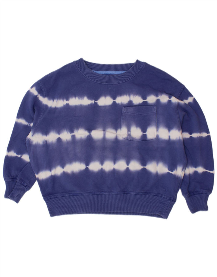 BODEN Mädchen-Sweatshirt-Pullover, 4–5 Jahre, blaue Batik-Baumwolle