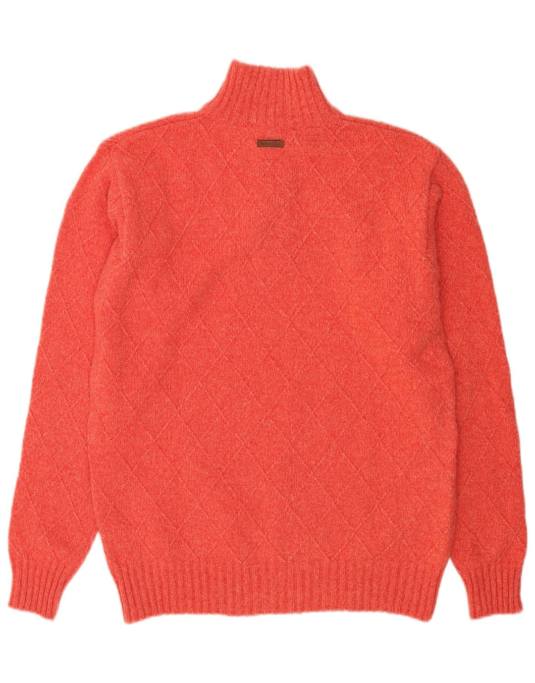 Marlboro Classics Herren-Pullover mit Reißverschluss am Hals, mittelorange gefleckte Wolle