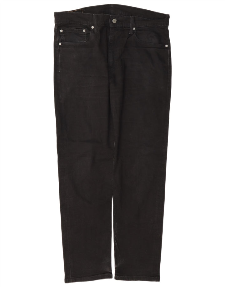 Levi's Herren 502 Tapered Jeans W36 L32 Schwarze Baumwolle