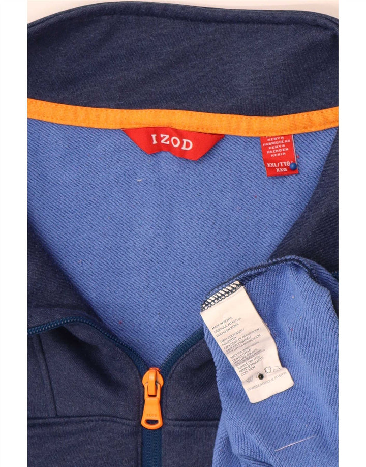 Izod Herren-Sweatshirt mit Reißverschluss am Hals, 2XL, Marineblau, Polyester