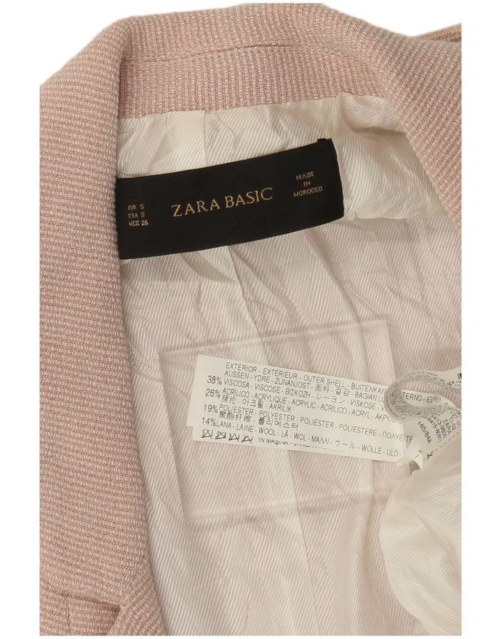 ZARA Damen-Blazer, übergroß, offen, 3/4-Ärmel, Gr. 10, Rosa