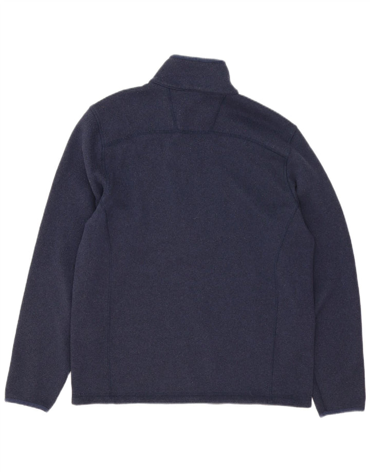 The North Face Herren-Pullover mit Reißverschluss am Hals, mittelblaues Polyester