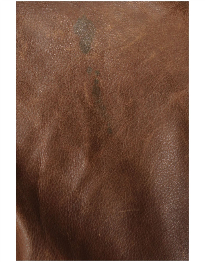 La Matta Herren-Bomber-Lederjacke IT 50, großes braunes Leder