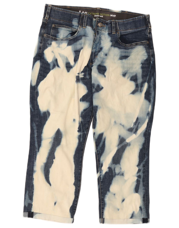 Lee Herren-Jeans mit Acid-Waschung, gerade, schmal zulaufend, W36 L24, blaue Batik-Baumwolle