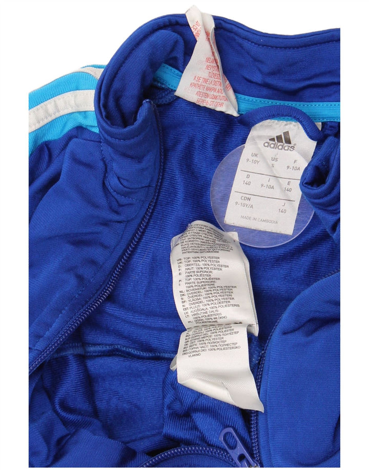 Adidas Jungen-Trainingsanzug-Top-Jacke, 9–10 Jahre, blaues Polyester