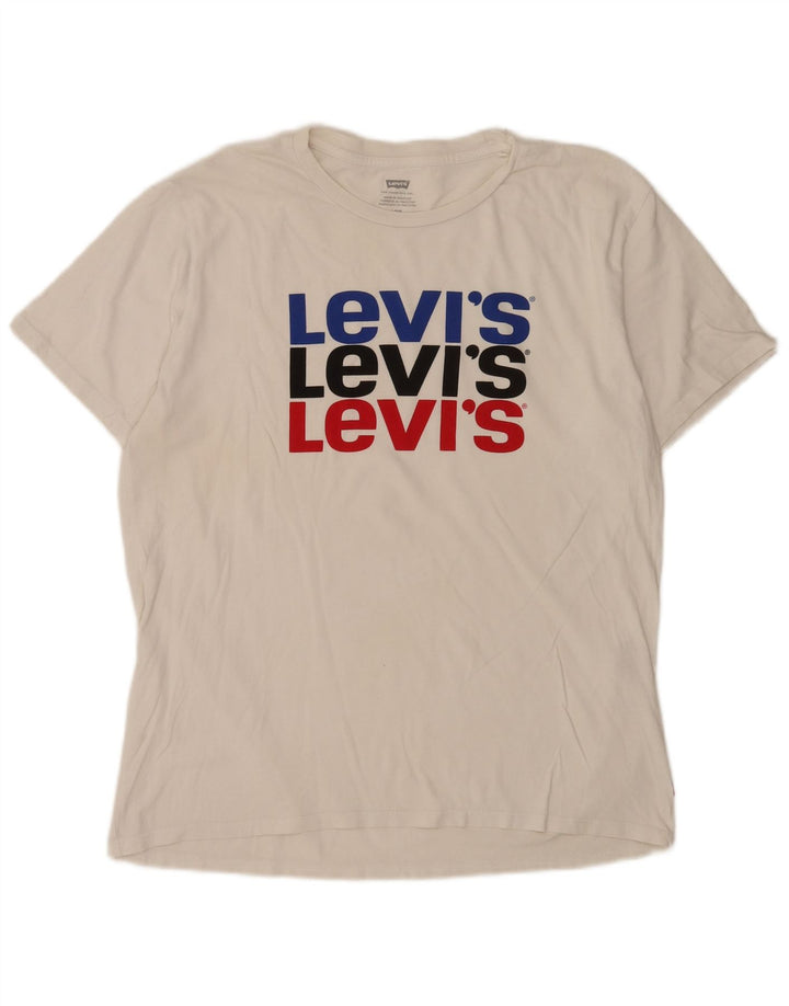 Levi's Herren-T-Shirt mit Grafik, Größe L, Weiß