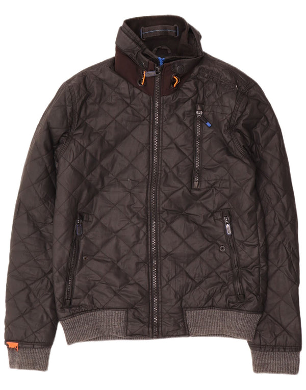 Superdry Herren Stepp-Bomberjacke UK 38 Mittelschwarzes Nylon