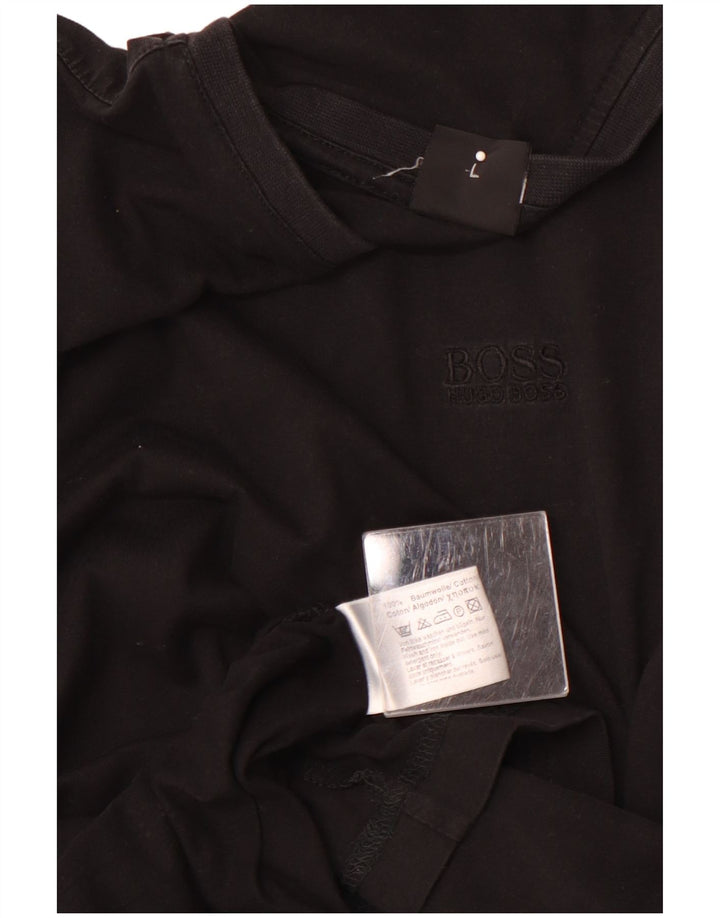 HUGO BOSS Herren T-Shirt Top Large Schwarz Baumwolle