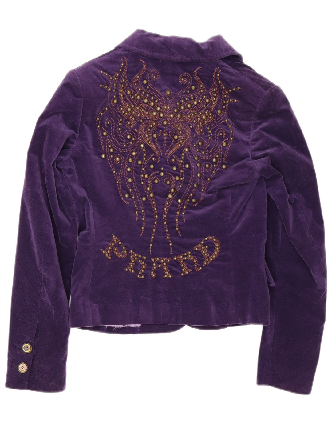 Phard Damen-Blazer aus Samt mit 2 Knöpfen, Gr. 10, Größe S, Lila, Baumwolle