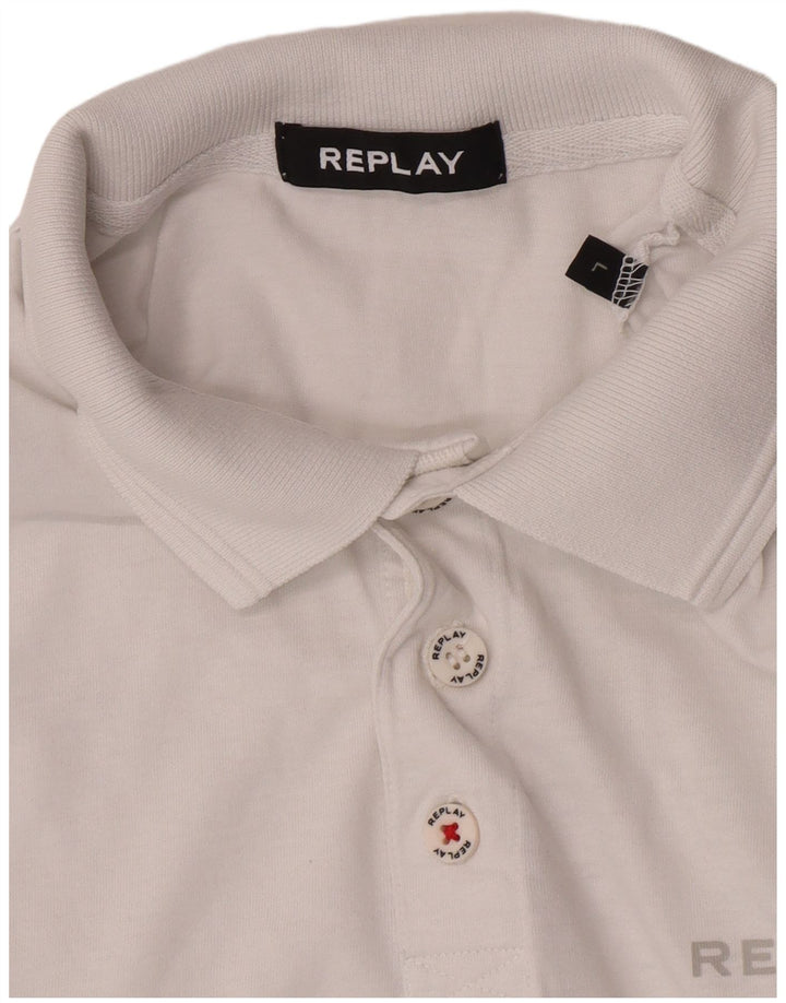 Replay Herren-Poloshirt, groß, Weiß