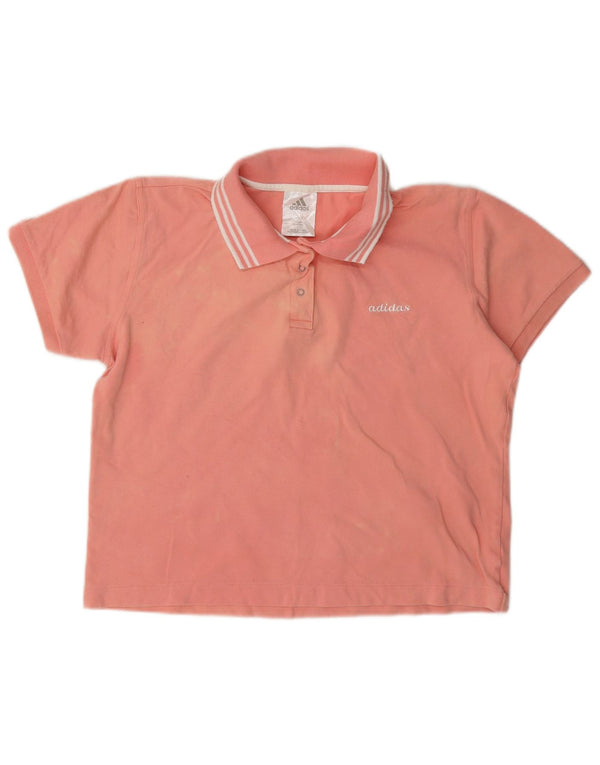 Adidas Damen Poloshirt UK 16 Large Rosa Baumwolle