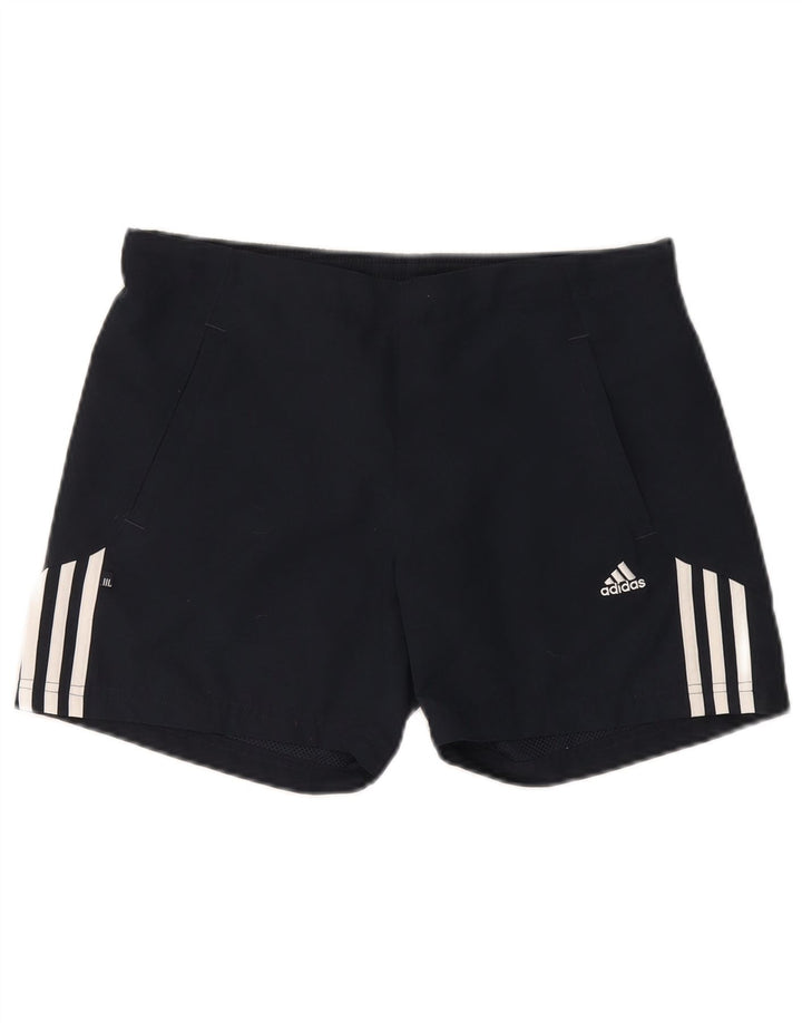Adidas Damen Sportshorts UK 12 Medium Marineblau Polyester