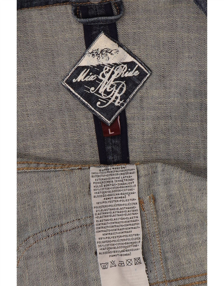 Vintage Damen Jeansjacke UK 14 Große blaue Baumwolle