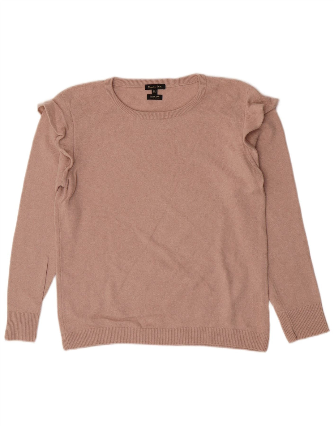 Massimo Dutti Damen-Pullover mit U-Boot-Ausschnitt, Größe S, Beige, Polyamid