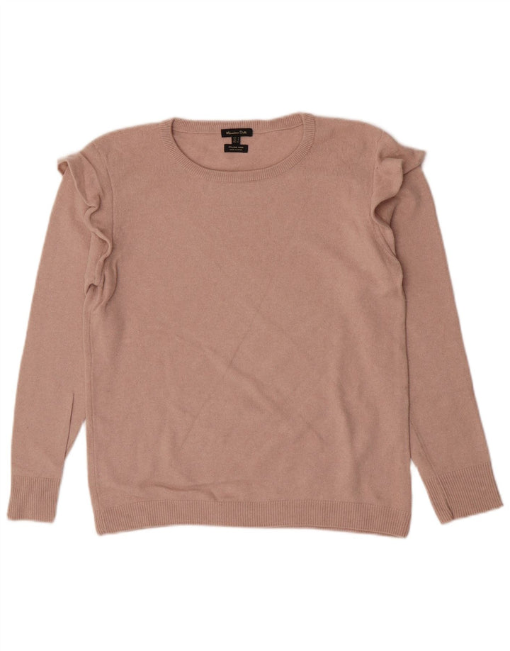Massimo Dutti Damen-Pullover mit U-Boot-Ausschnitt, Größe S, Beige, Polyamid