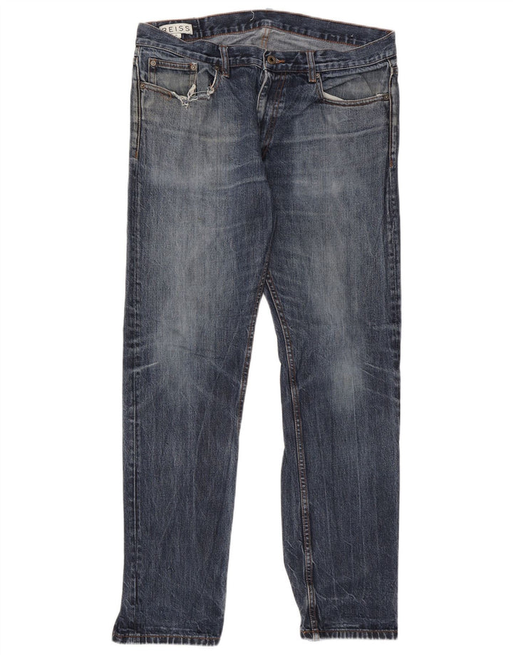 Reiss Herren Straight Jeans W36 L31 Blaue Baumwolle