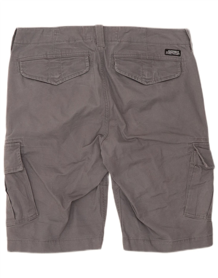 SUPERDRY Herren Cargoshorts W32 mittelgraue Baumwolle