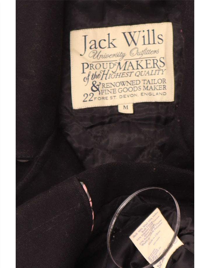 Jack Wills Herren Pea Coat UK 38 Mittelmarineblaue Wolle