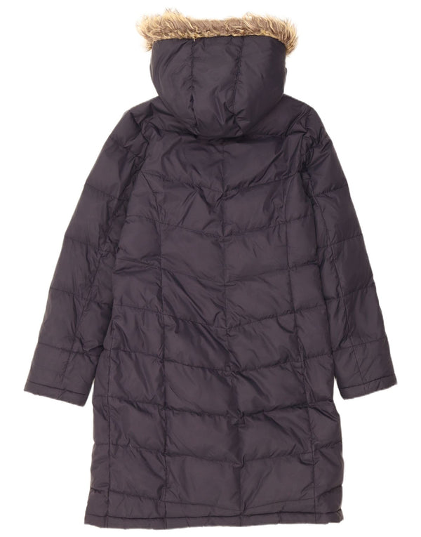 Crew Clothing Wattierter Damenmantel mit Kapuze, UK 10, Größe S, marineblaues Nylon