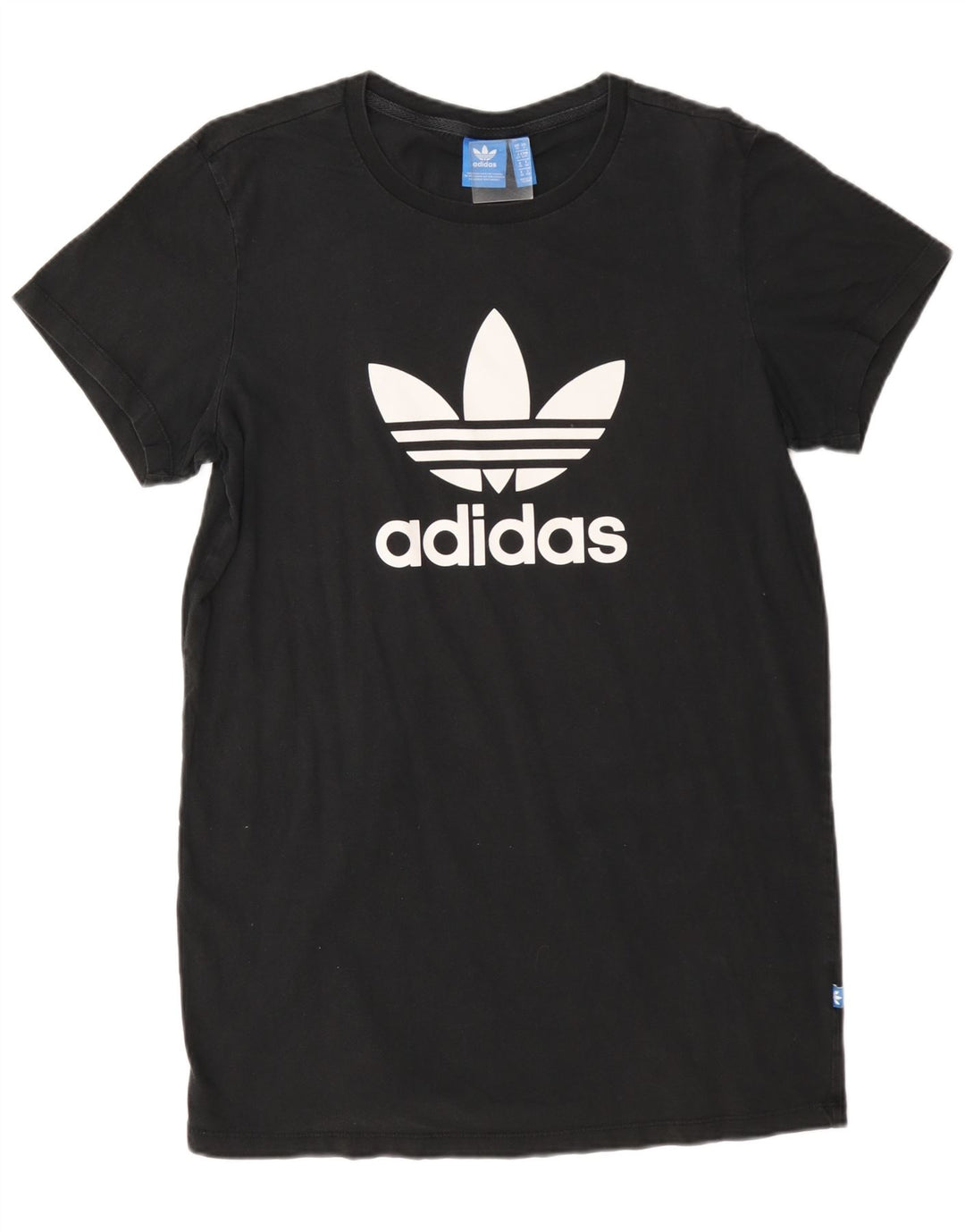 Adidas Damen Übergroßes Grafik-T-Shirt-Oberteil UK 10 Small Schwarz