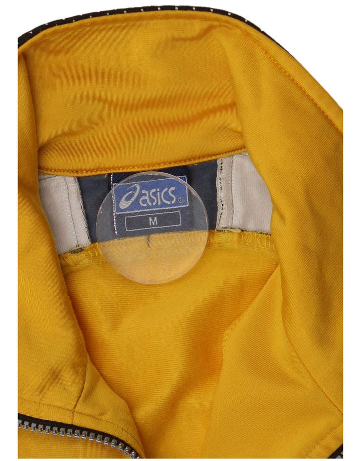 ASICS Herren-Trainingsanzug mit grafischem Oberteil, Mittelgelb, Farbblock