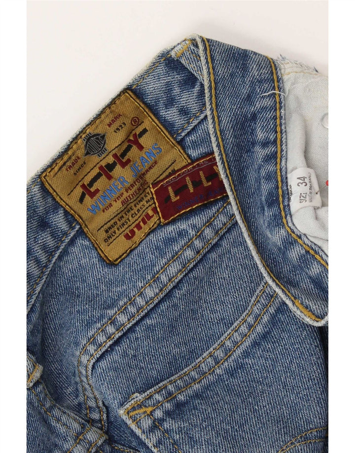 Vintage Damen Tapered Jeans W34 L32 Blaue Baumwolle