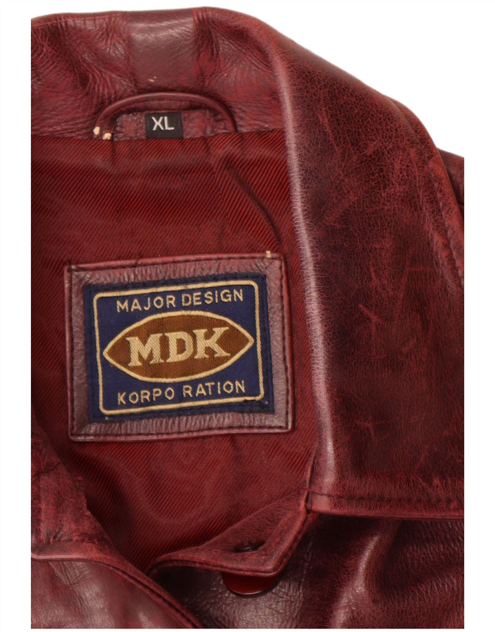 MDK Damen Lederjacke UK 18 XL Burgund