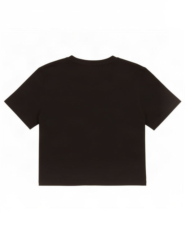 Zara Damen Crop T-Shirt Top UK 12 Medium Schwarz