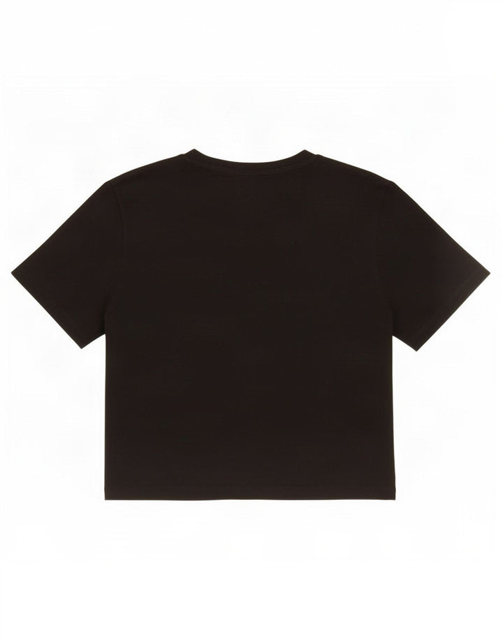 Zara Damen Crop T-Shirt Top UK 12 Medium Schwarz