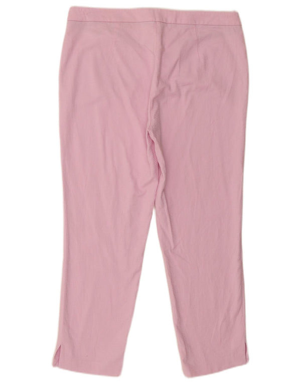 Trussardi Damen Tapered Cropped-Hose IT 44 Medium W32 L24 Rosa Baumwolle