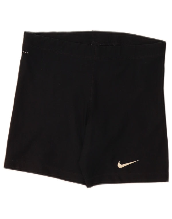 Nike Damen Dri Fit Graphic Sport Shorts US 4/6 Small Schwarz Polyester