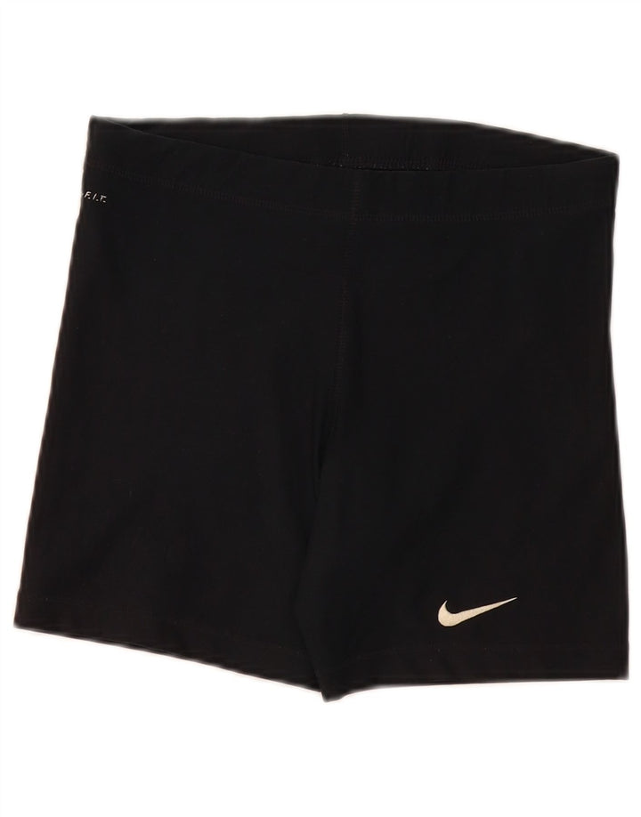 Nike Damen Dri Fit Graphic Sport Shorts US 4/6 Small Schwarz Polyester