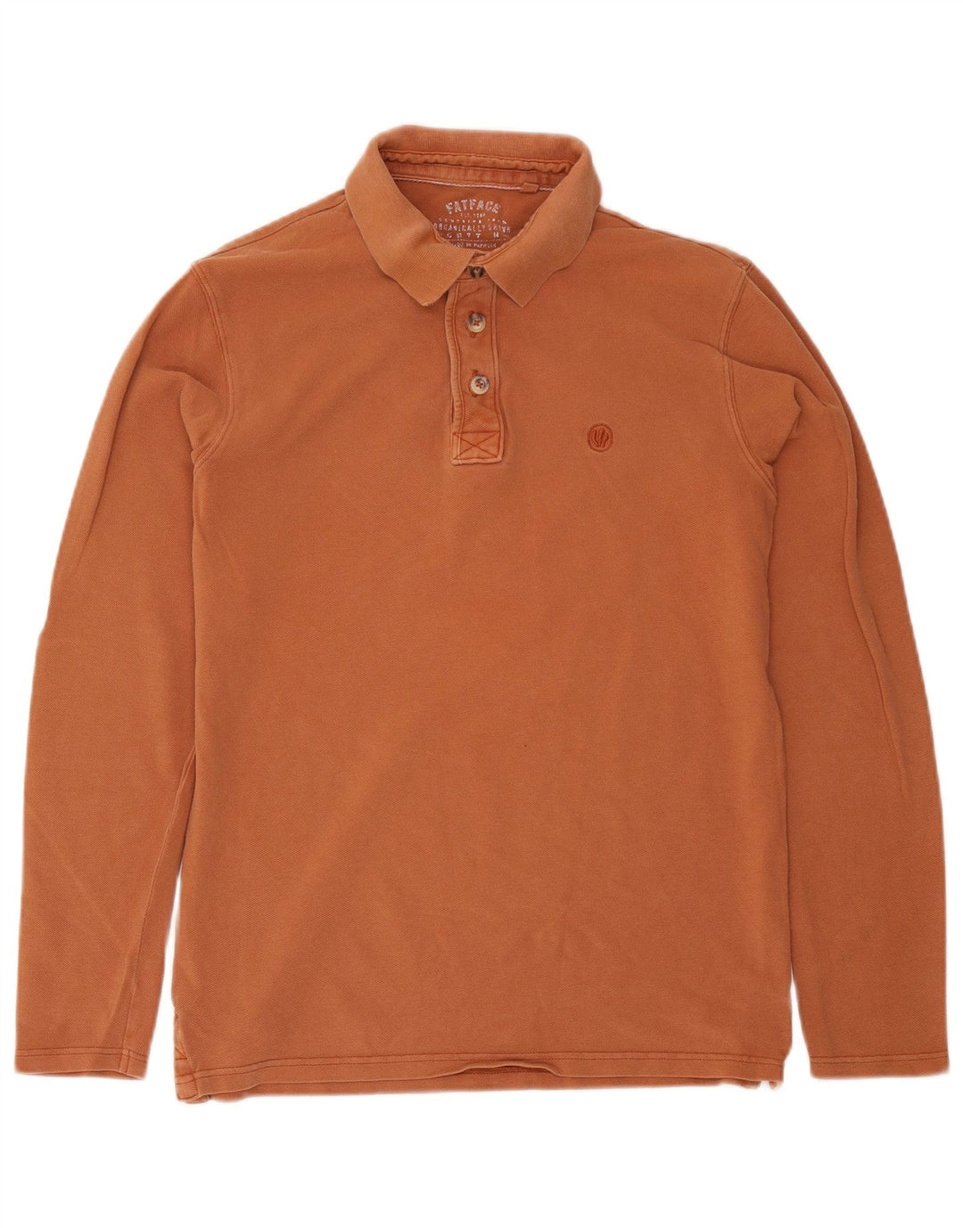 Fat Face Herren-Langarm-Poloshirt, Größe S, Braun