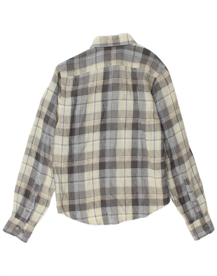 MARLBORO CLASSICS Slim-Fit-Hemd für Herren, klein, mehrfarbig, kariert, Leinen