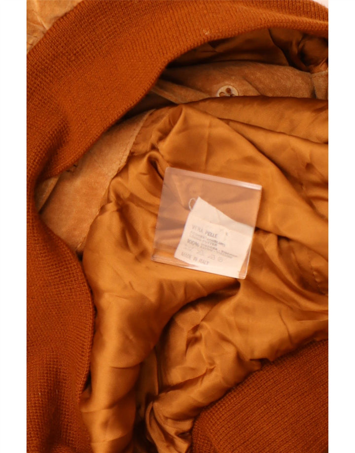 VINTAGE Herren Wildleder Bomberjacke UK 42 XL Braunes Leder