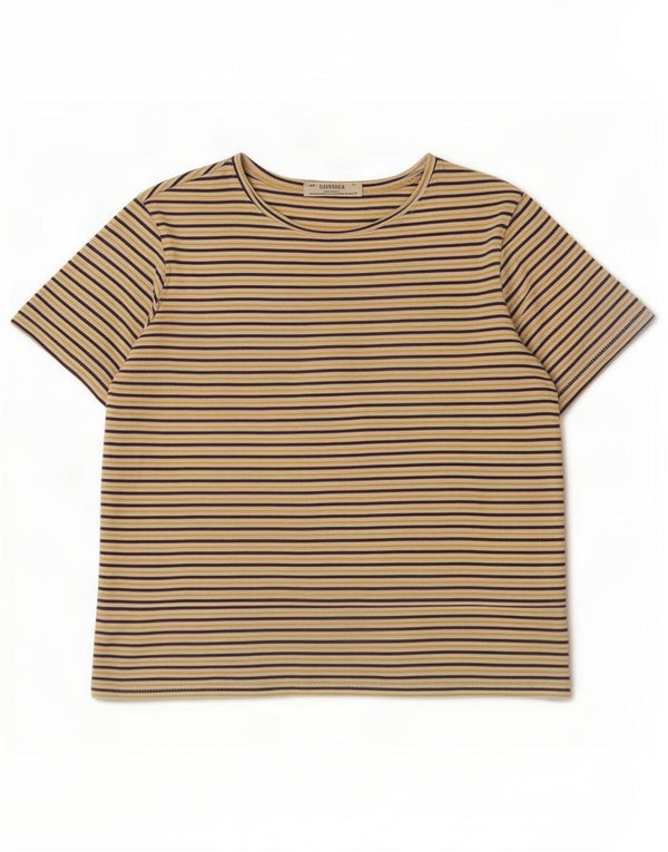 Zara Damen Trafaluc T-Shirt Top UK 14 Medium Mehrfarbig Nadelstreifen