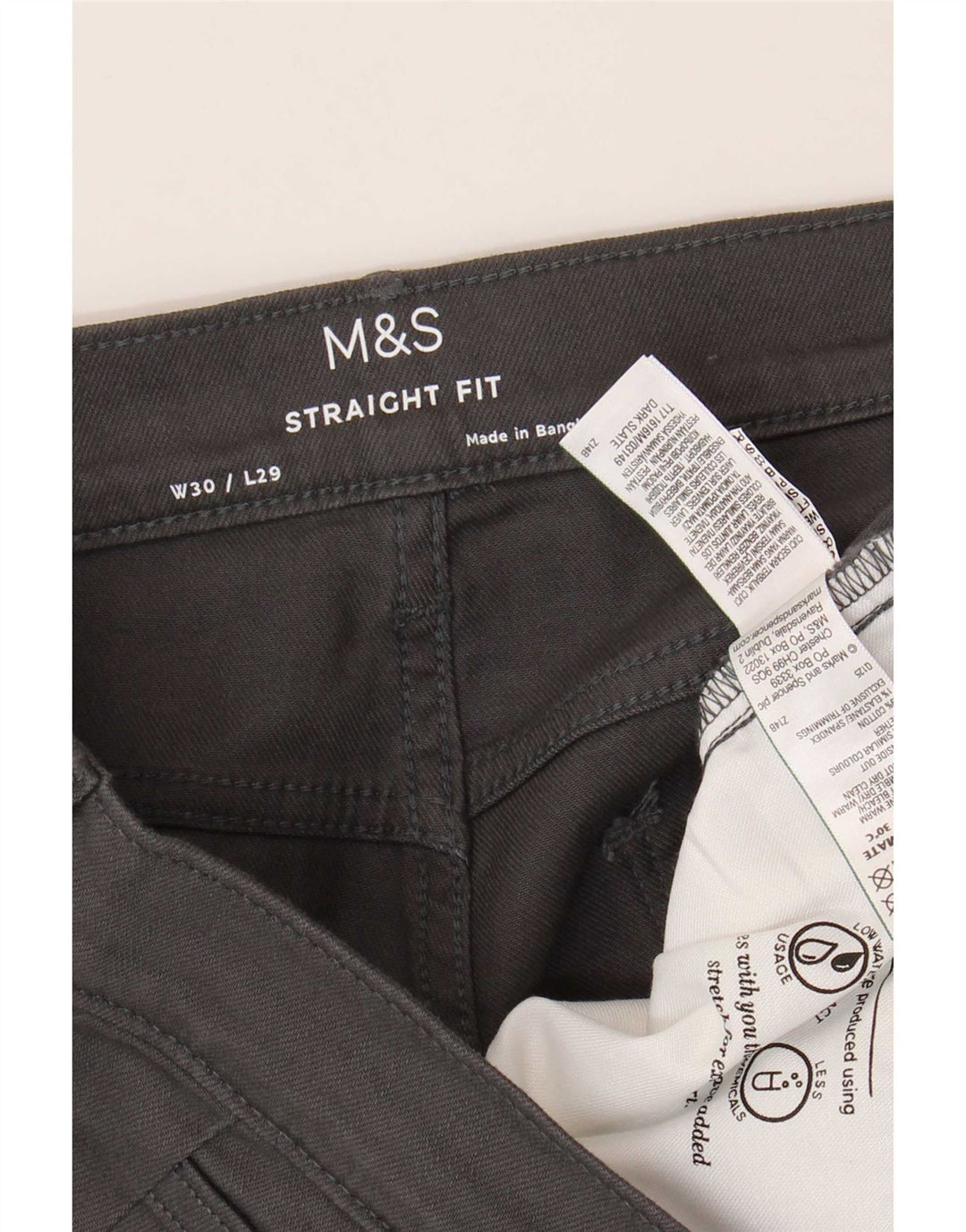 Marks & Spencer Damen Straight Jeans W30 L29 Graue Baumwolle