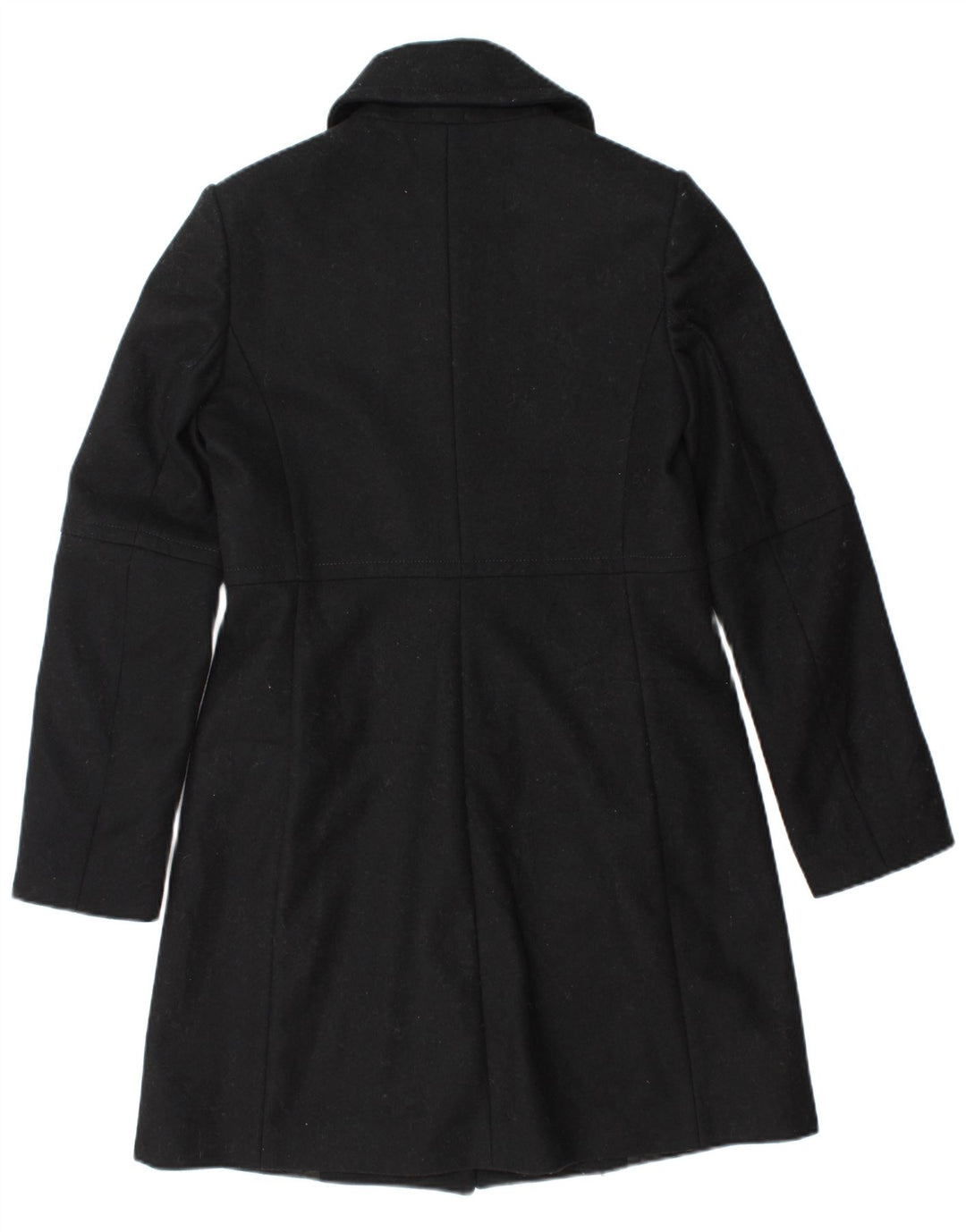 Benetton Damen Mantel IT 42 Mittelschwarze Wolle