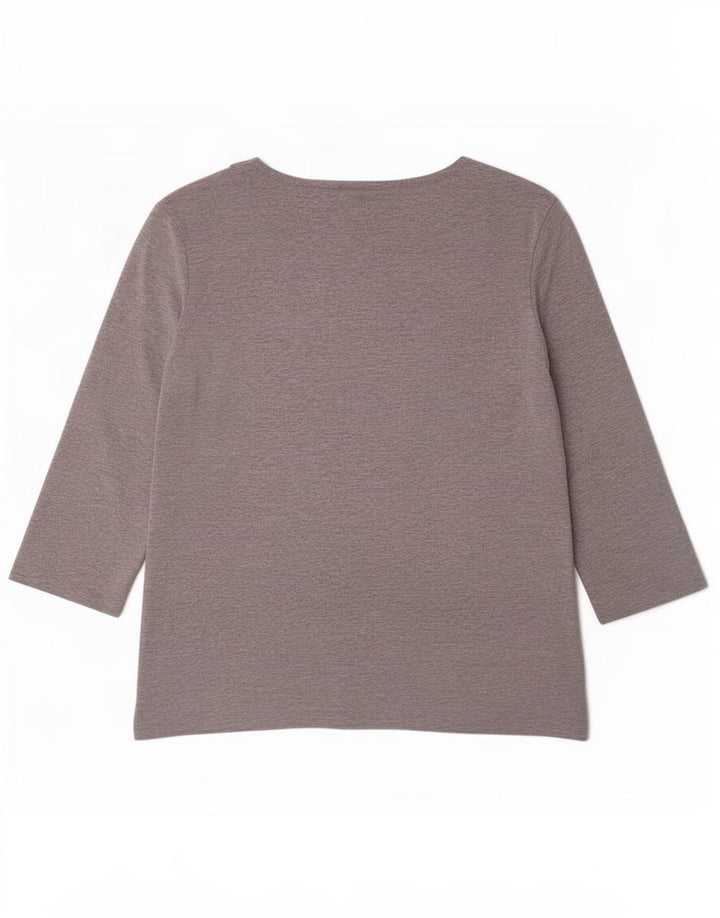 Canda Damen-Top, 3/4-Ärmel, UK-Größe 10, Größe S, Grau meliert