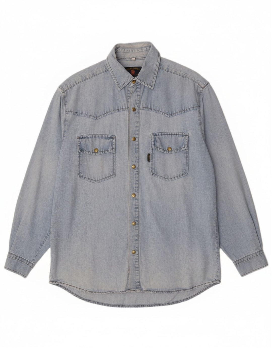 Armata Di Mare Herren Jeanshemd mittelblaue Baumwolle