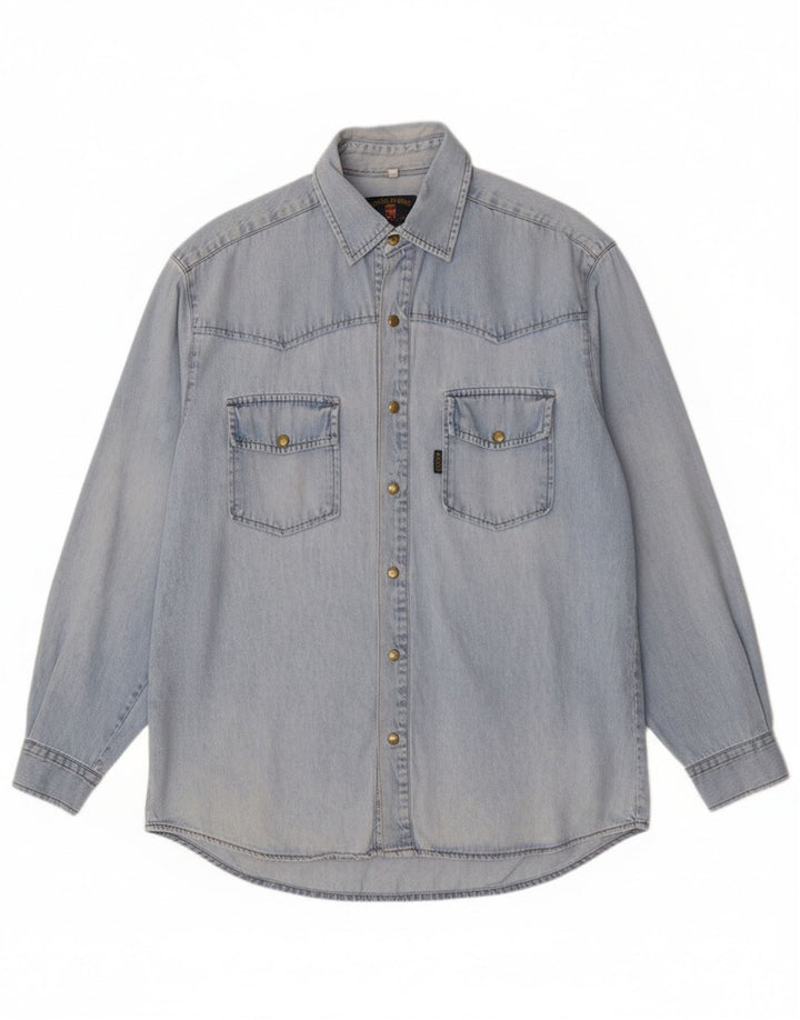 Armata Di Mare Herren Jeanshemd mittelblaue Baumwolle