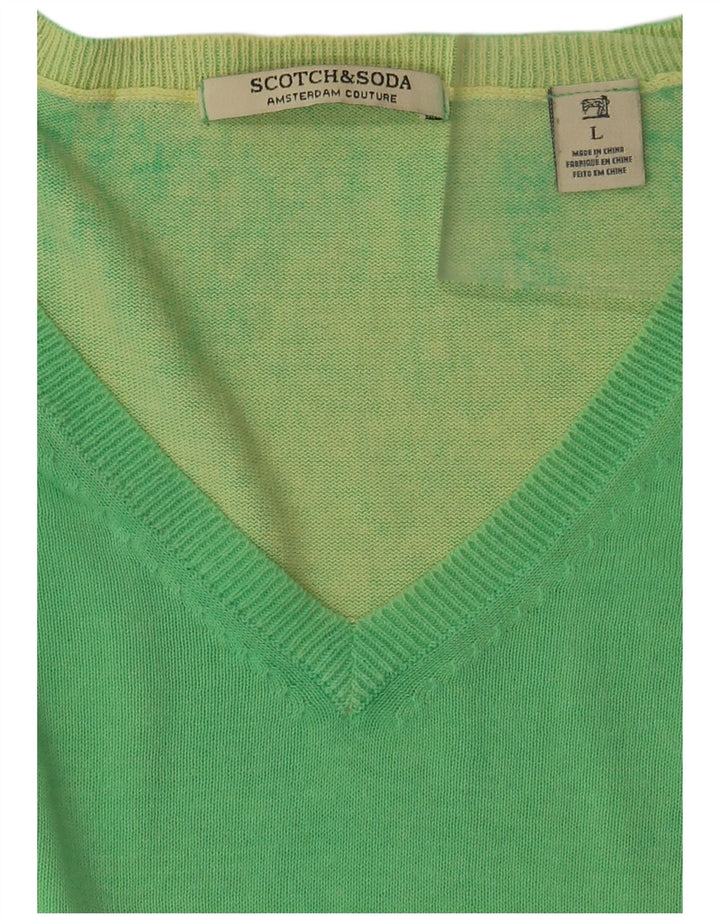 SCOTCH & SODA Herren-Pullover mit V-Ausschnitt, Größe L, Grün