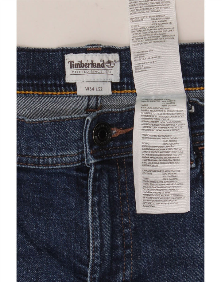TIMBERLAND Herren Straight Jeans W34 L32 Blaue Baumwolle