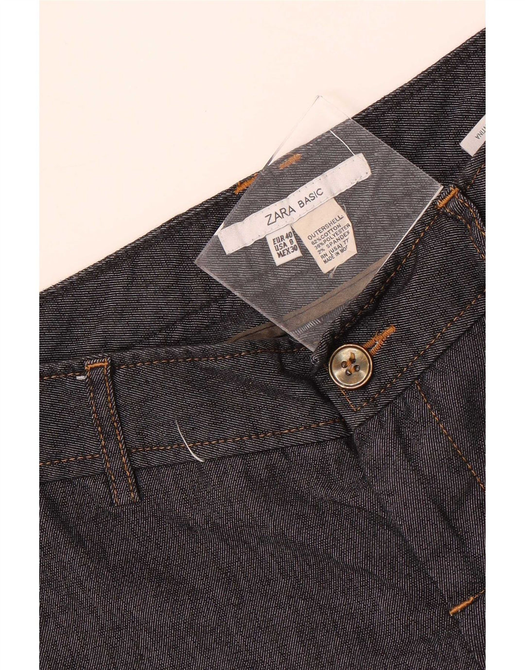 Zara Damen Bermuda Chino Shorts EU 40 Medium W30 Schwarze Baumwolle