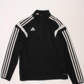 ADIDAS Boys Climacool Pullover Tracksuit Top 11-12 Years Large  Black Vintage Adidas and Second-Hand Adidas from Messina Hembry 