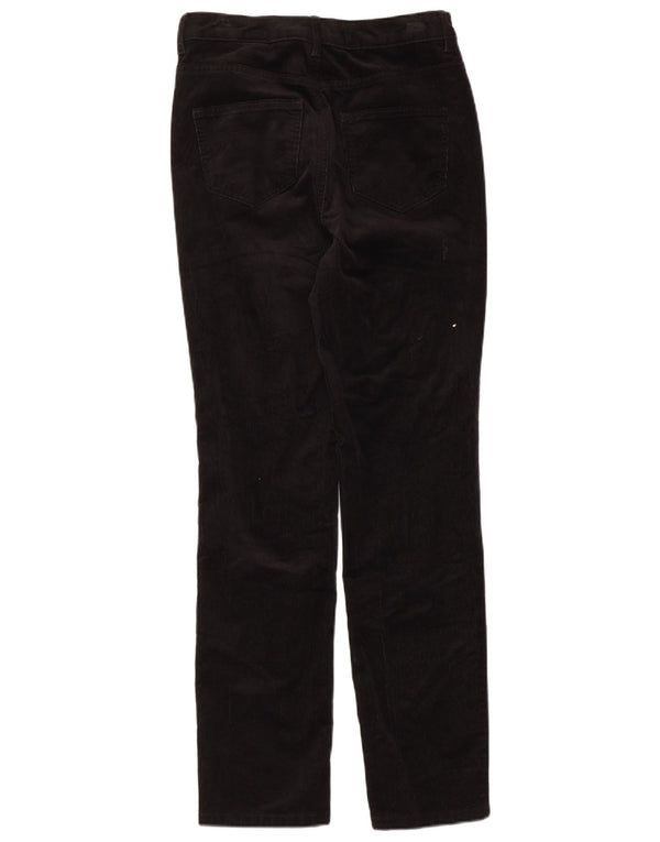 Marks & Spencer Damen Gerade Cordhose UK 10 Small W28 L28 Schwarz