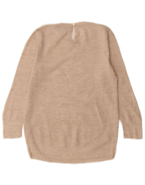 J. Crew Womens Neck Jumper Sweater UK 2 2XS Beige Linen