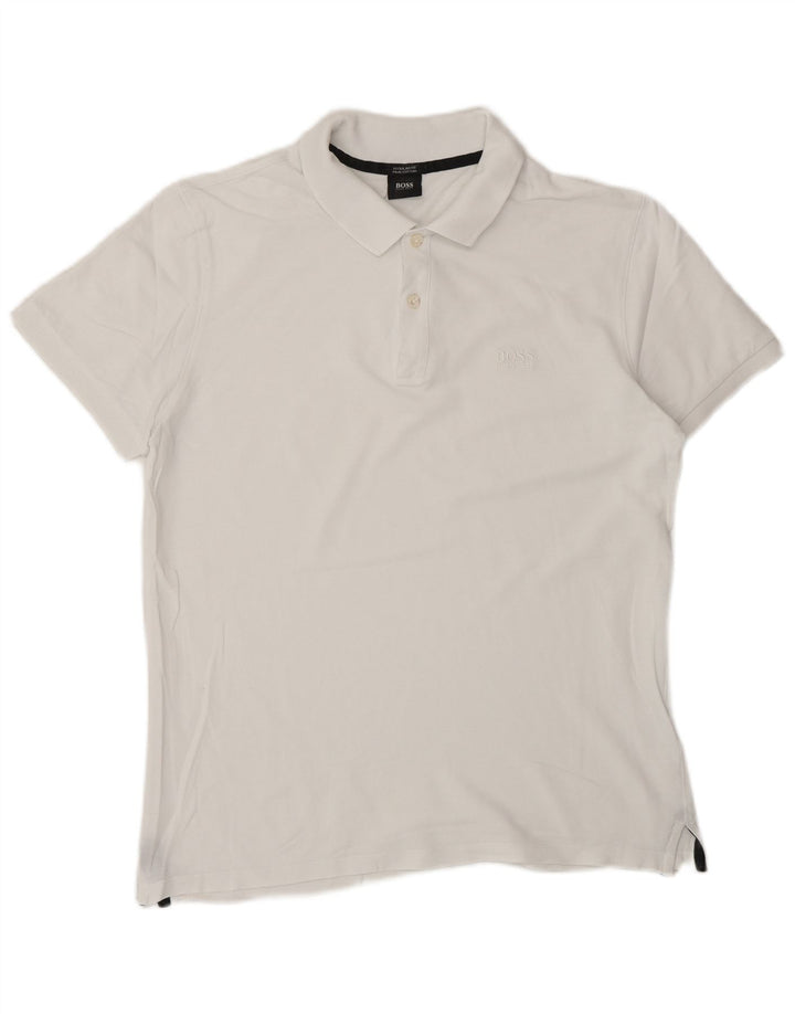 HUGO BOSS Herren-Poloshirt mit normaler Passform, Größe S, Weiß
