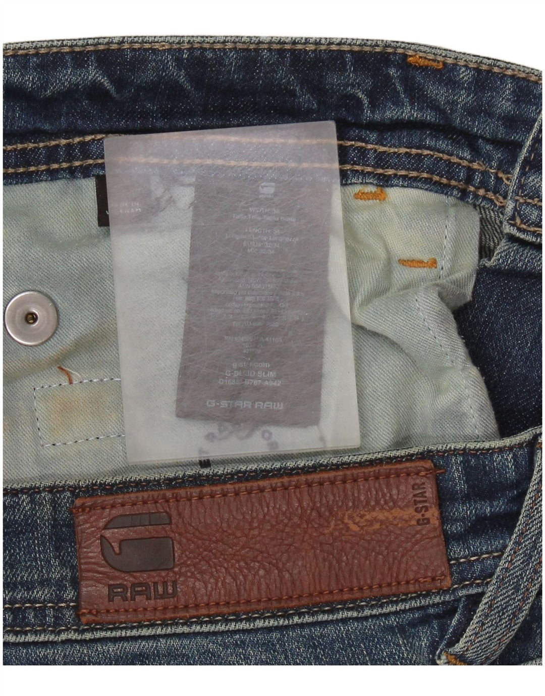 G-STAR Herren Slim Jeans W32 L34 Blaue Baumwolle